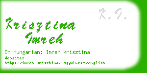 krisztina imreh business card